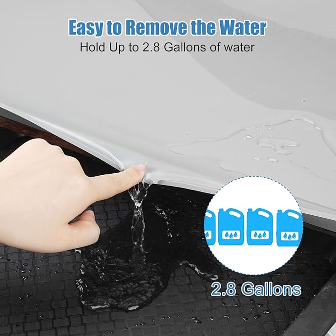 Under Sink Mat for Kitchen Waterproof, 34" x 19" Silicone Under Sink Liner Kitchen & Bathroom Cabinet Protector Mats, Heavy Duty Flexible Under Sink Drip Tray with Lip, Cool Grey