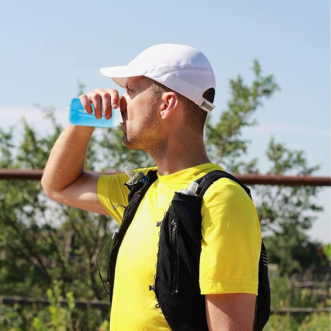 J.CARP 500ml Soft Flask Running Water Bottles, TPU Foldable Running Hydration Flask for Hydration Pack Cycling Hiking Climbing Outdoors Motorbike