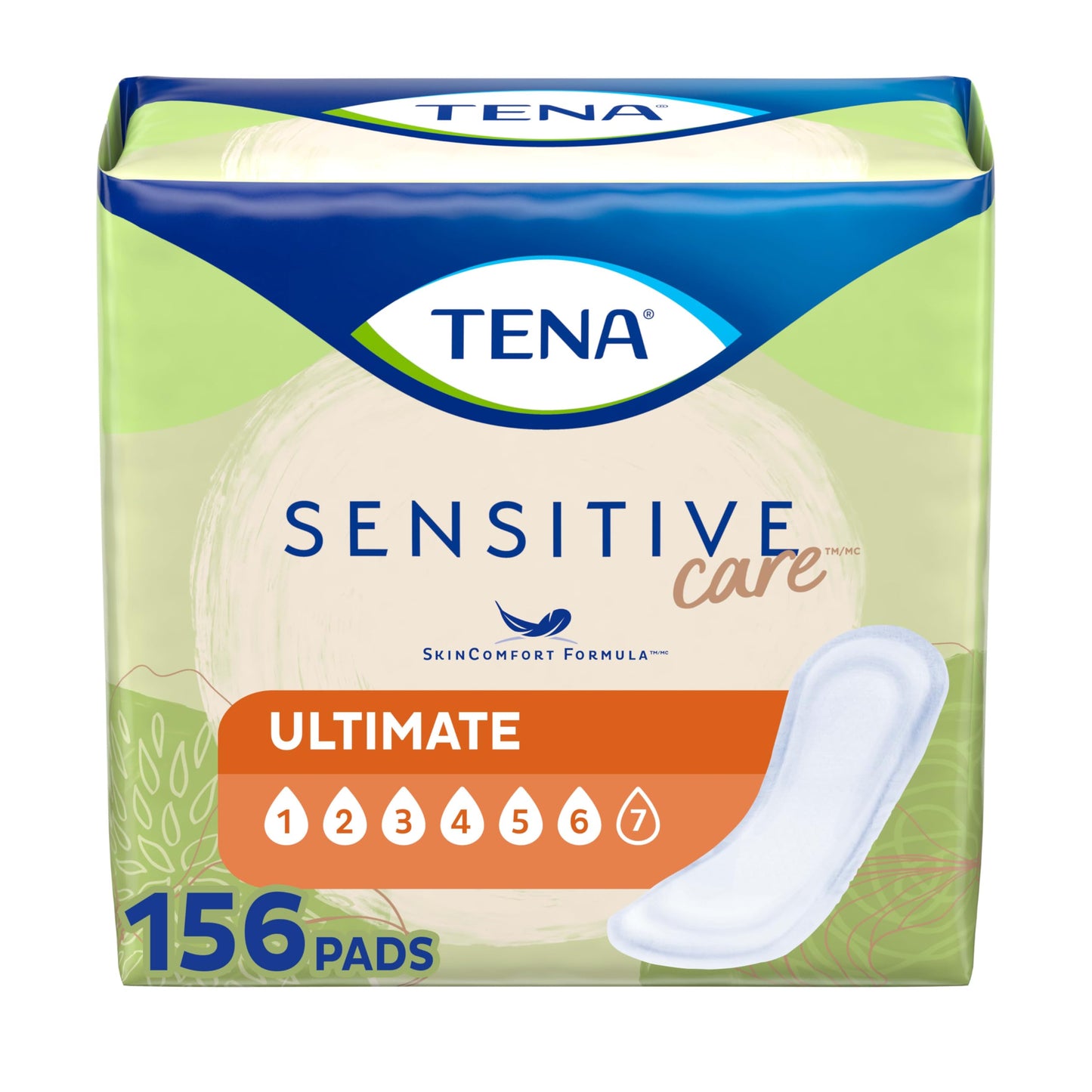 Tena Sensitive Care Incontinence Pads, Bladder Control & Postpartum for Women, Ultimate Absorbency, Regular Length - 156 Count