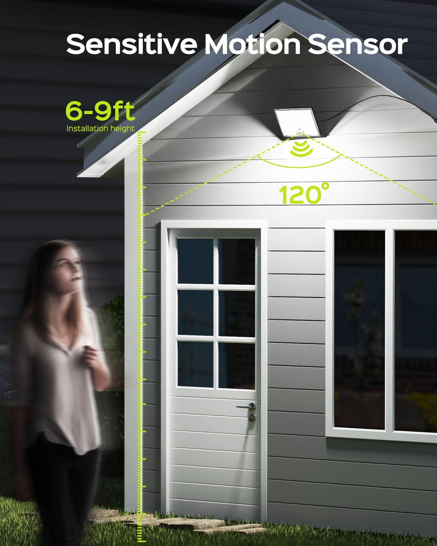 Jackyled Solar Motion Lights, 113 Led Waterproof Security Lights, 2 Pack, Black, Model Jackyled791