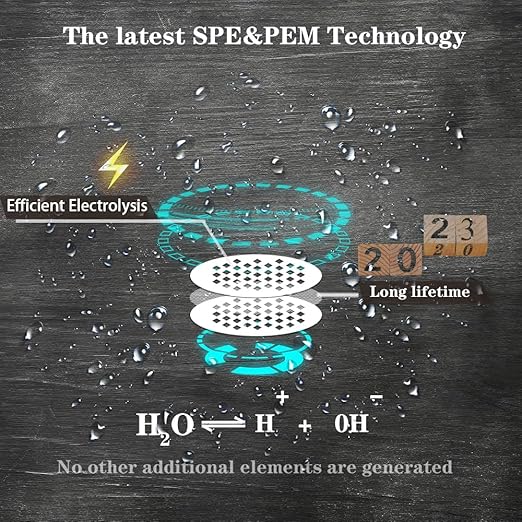 Hydrogen Water Bottle Alkaline Water Generator Hydrogen Water Ionizor Maker Machine Pitcher Ionizer with SPE & PEM Tech 1500ml/50floz