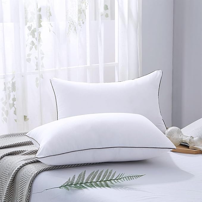 HUXMEYSON King Size Pillows Set of 4, Cooling and Down Alternative Bed Pillows Set of 4, Supportive Luxury Hotel Pillows for Sleeping，King Pillows Set of 4 for Side and Back Sleepers