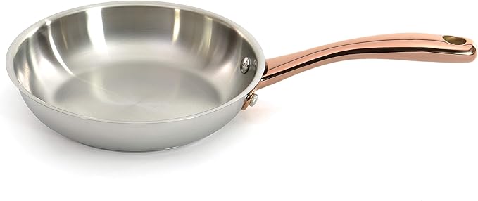 BergHOFF Ouro Gold 18/10 Stainless Steel 3Pc Cookware Set With Glass Lids for Starters Induction Pots and Pans PFOA-free, Rose Gold Handle