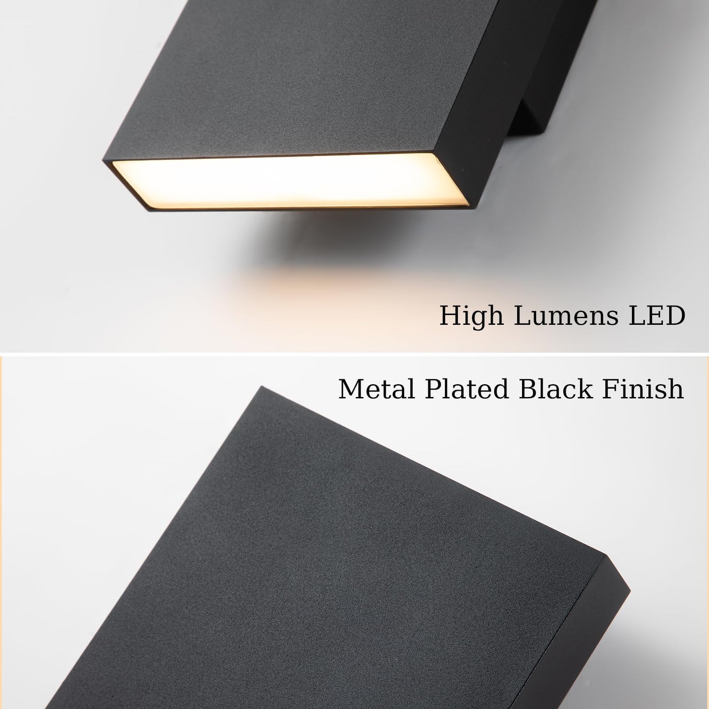 Zicbol Modern Outdoor Wall Light Black Up And Down Lights Outdoor 10 Led Exterior Lighting Fixtures For House  Porch Outside Lights For Entryway Front Door Patio Garage (10W  3000K/4500K/6000K)