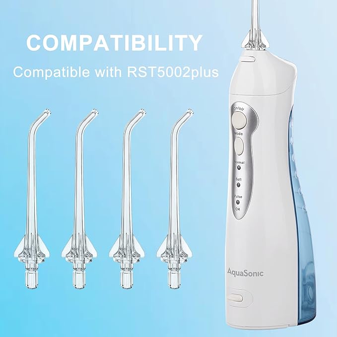 Replacement Head for AquaSonic Aqua Flosser, Water Flosser Replacement Tips Oral Irrigator Jet Tips,Only Compatible AquaSonic Aqua Water Flosser(4 Classic Jet Tips)