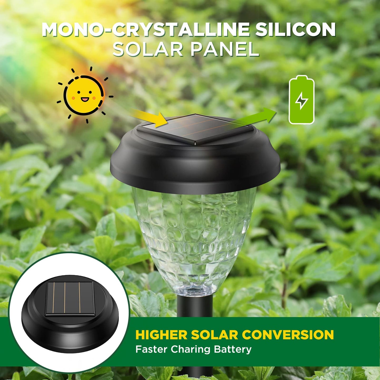 URAGO Super Bright Solar Lights, Waterproof 10 Pack, Dusk to Dawn Up to 12 Hrs Solar Powered Outdoor Pathway Garden Lights Auto On/Off, LED Landscape Lighting Decorative for Walkway Patio Yard