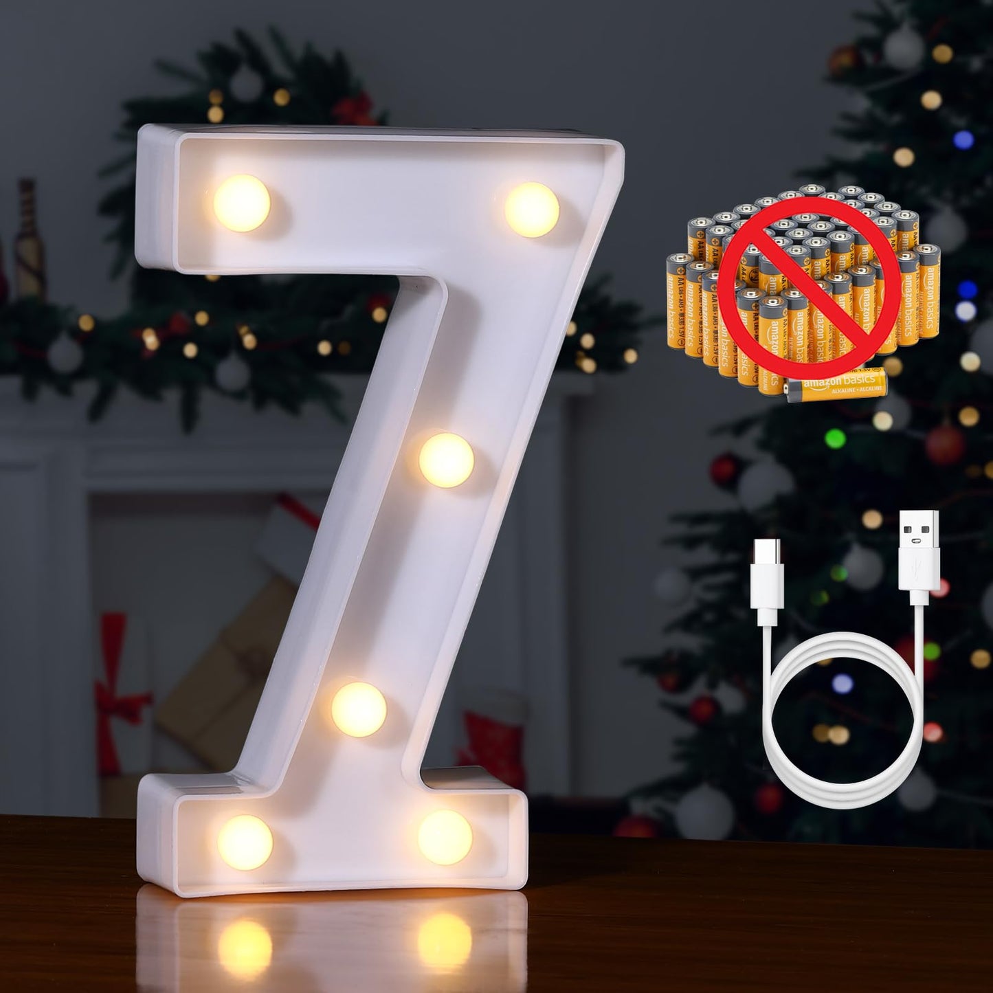 Foaky Rechargeable LED Letter Lights Sign Marquee, Warm-Rechargeable, 7in Plastic for Home Bar Decoration
