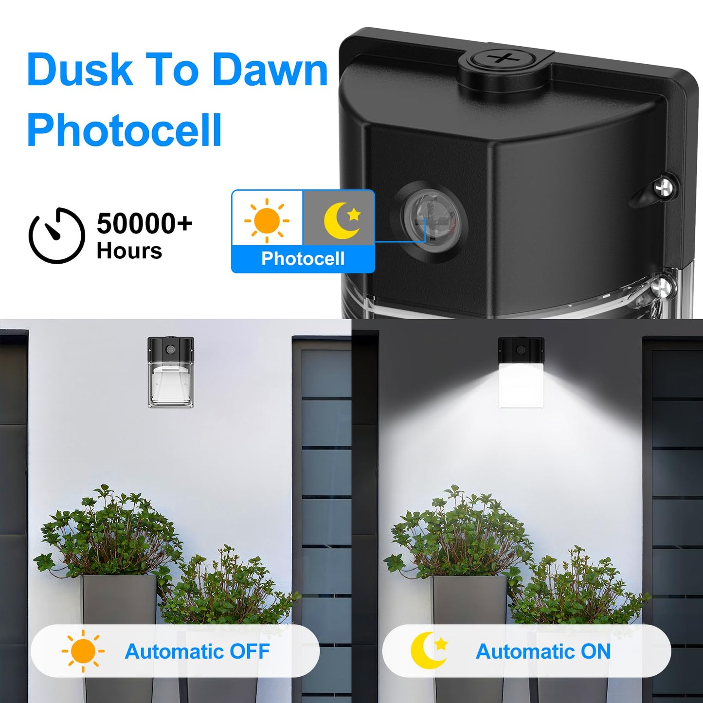 G Gjia 30W Led Wall Pack Light  Dusk To Dawn Outdoor Lighting Sensor  3600Lm  5000K  Led Outdoor Wall Lights  120Vac Ip65 Waterproof Security Flood Light For Commercial  Porch  Garage  Garden  6 Pack