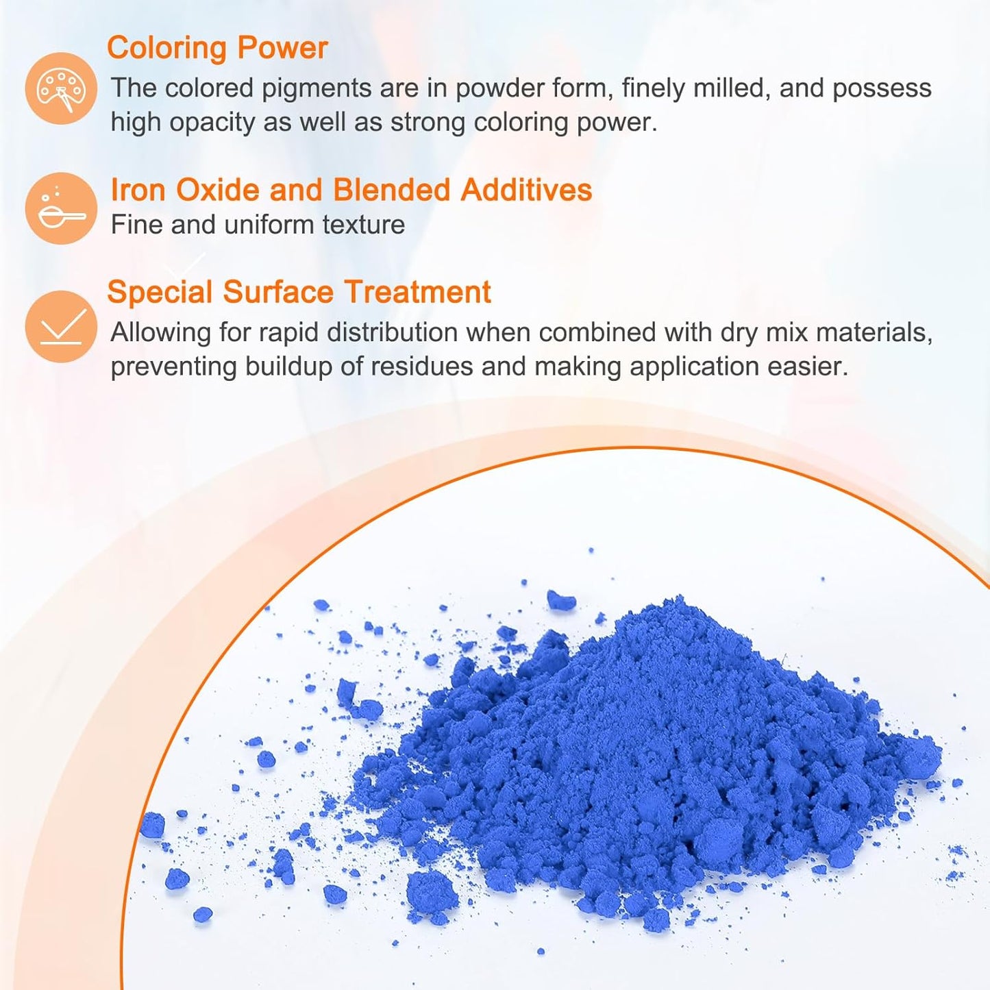 HARFINGTON Iron Oxide Powder Concrete Pigment 325 Mesh 3.5oz (100g) Iron Oxide Grout Pigment for Pastel Tile Paint Concrete Cement, Ultramarine