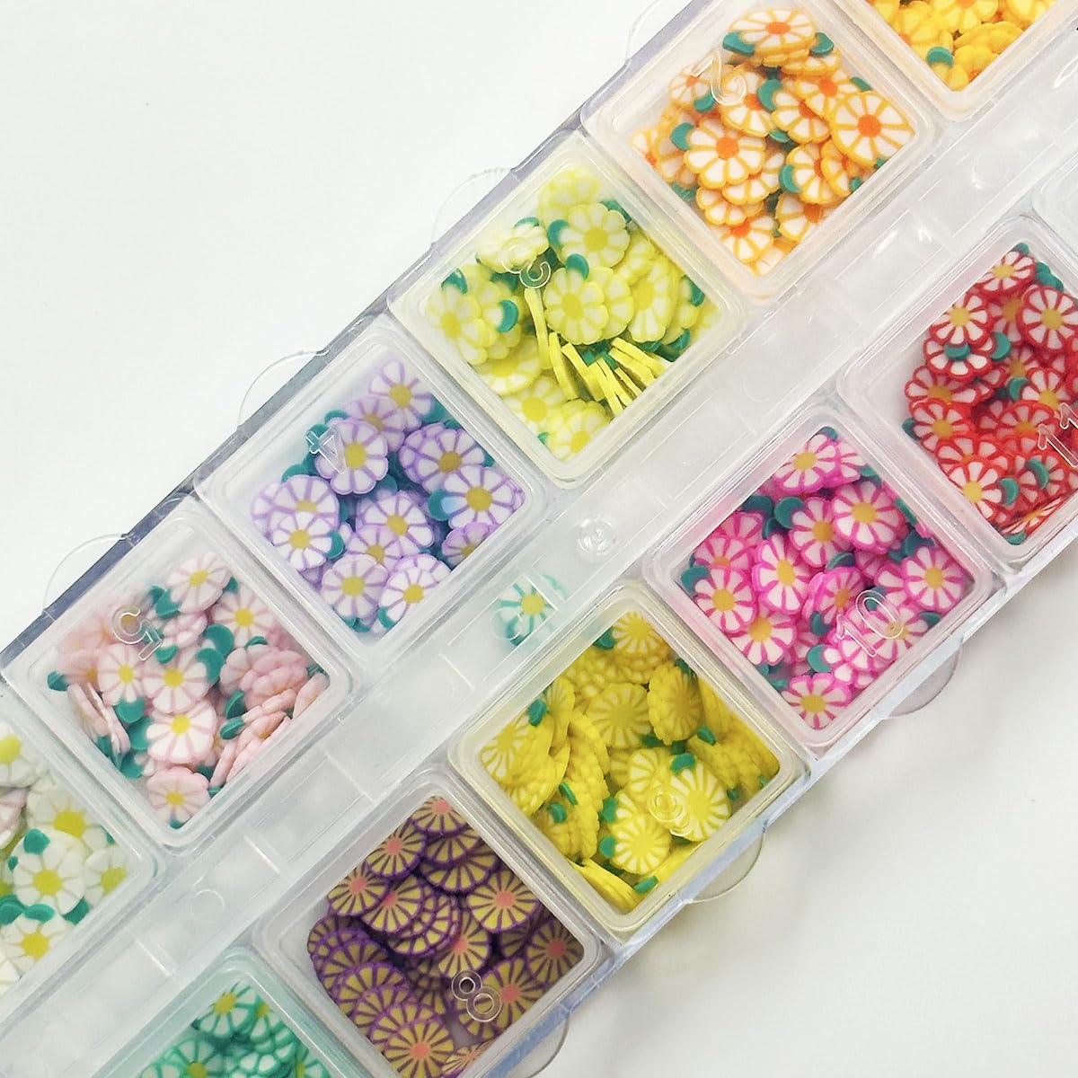 3 Boxes Flower Butterfly Nail Art Slices, 3D Polymer Clay Mini Slices Resin Making Flakes Charms Colorful Nail Art Supplies for