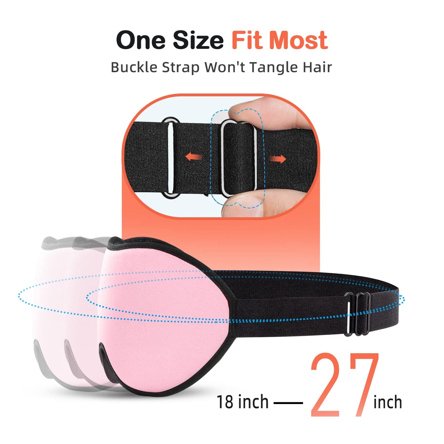 INNELO Sleep Mask for Side Sleeper, Eye Mask Sleeping Women Men, 100% Light Blocking 3D Contoured Cup Sleeping Mask Soft No Eye Pressure Cover Blindfold Night Shade for Travel Nap Yoga, Pink
