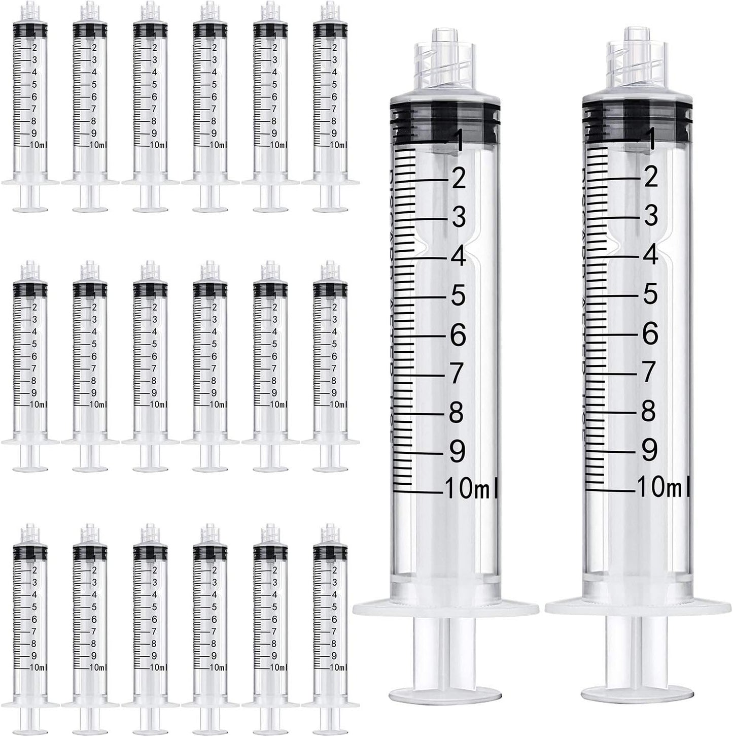TecUnite 20 Pack Syringe, Plastic Curved Syringes for Epoxy Resin, Craft, Feeding Pets Animals, Oil or Glue Applicator