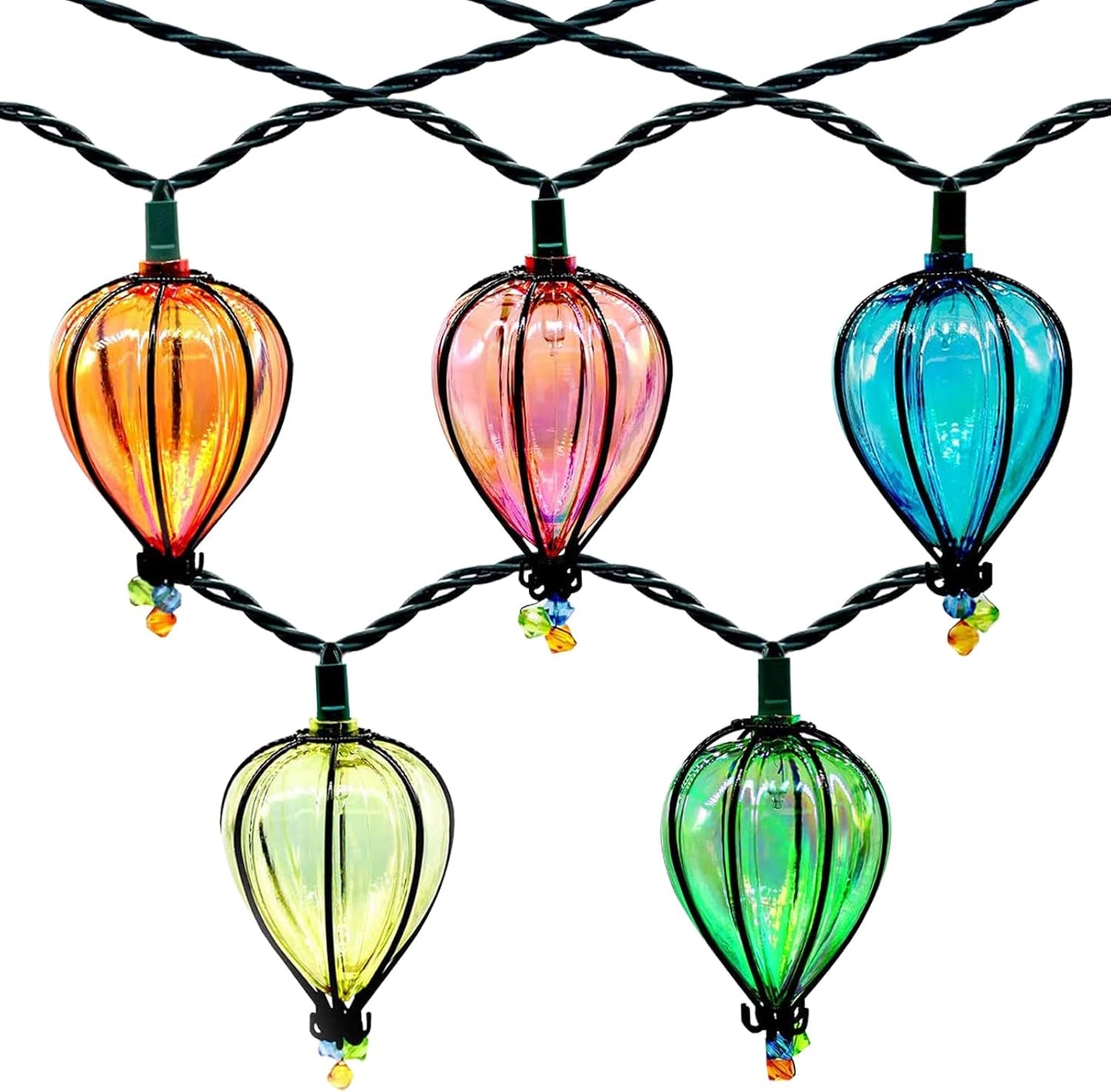 11FT Multicolor String Lights with 10 Bulbs, UL Listed Connectable Waterproof Decorative LED Lights Hanging for Backyard Patio, Indoor/ Outdoor for Christmas Wedding Party Festival Lighting(2pcs)