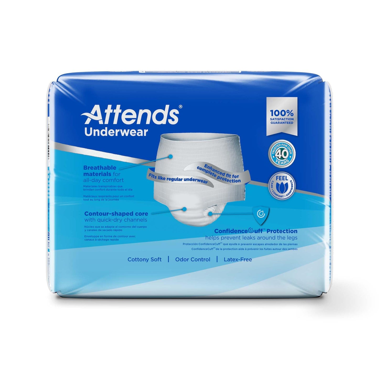 Attends Underwear Super Plus Absorbency - Large 44" - 58" - 18 Count