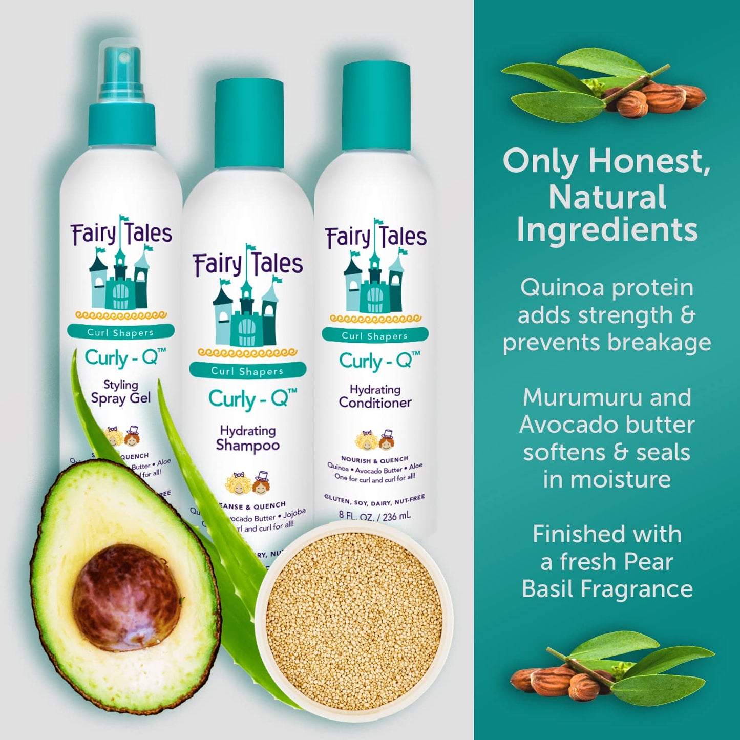 Fairy Tales Kids Moisturizing Conditioner for Curly and Multi-Cultural Hair - Paraben, Sulfate, Gluten and Nut Free - 8 oz