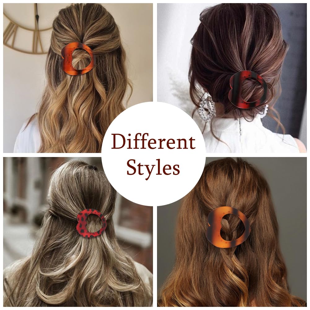 4Pcs Flat Top Hair Clips for Women,Kabuki Flat Round Clip for Thick or Thin Hair,Matte Large Hair Claw Clips Strong Hold No Slip