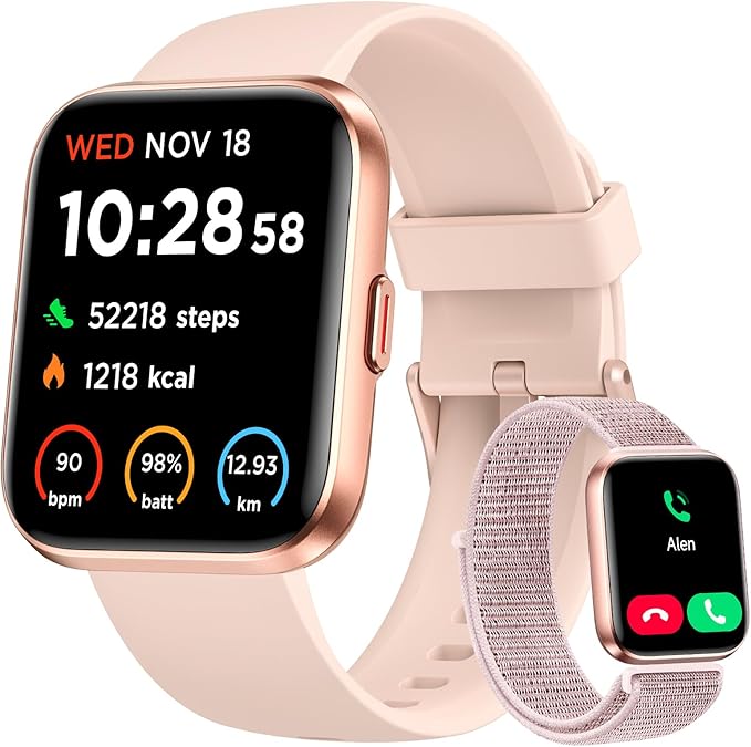 Smart Watch for Women, Answer/Make Calls, Alexa Built-in, 1.85" Touch Screen Fitness Tracker for Android & iPhone, Heart R...
