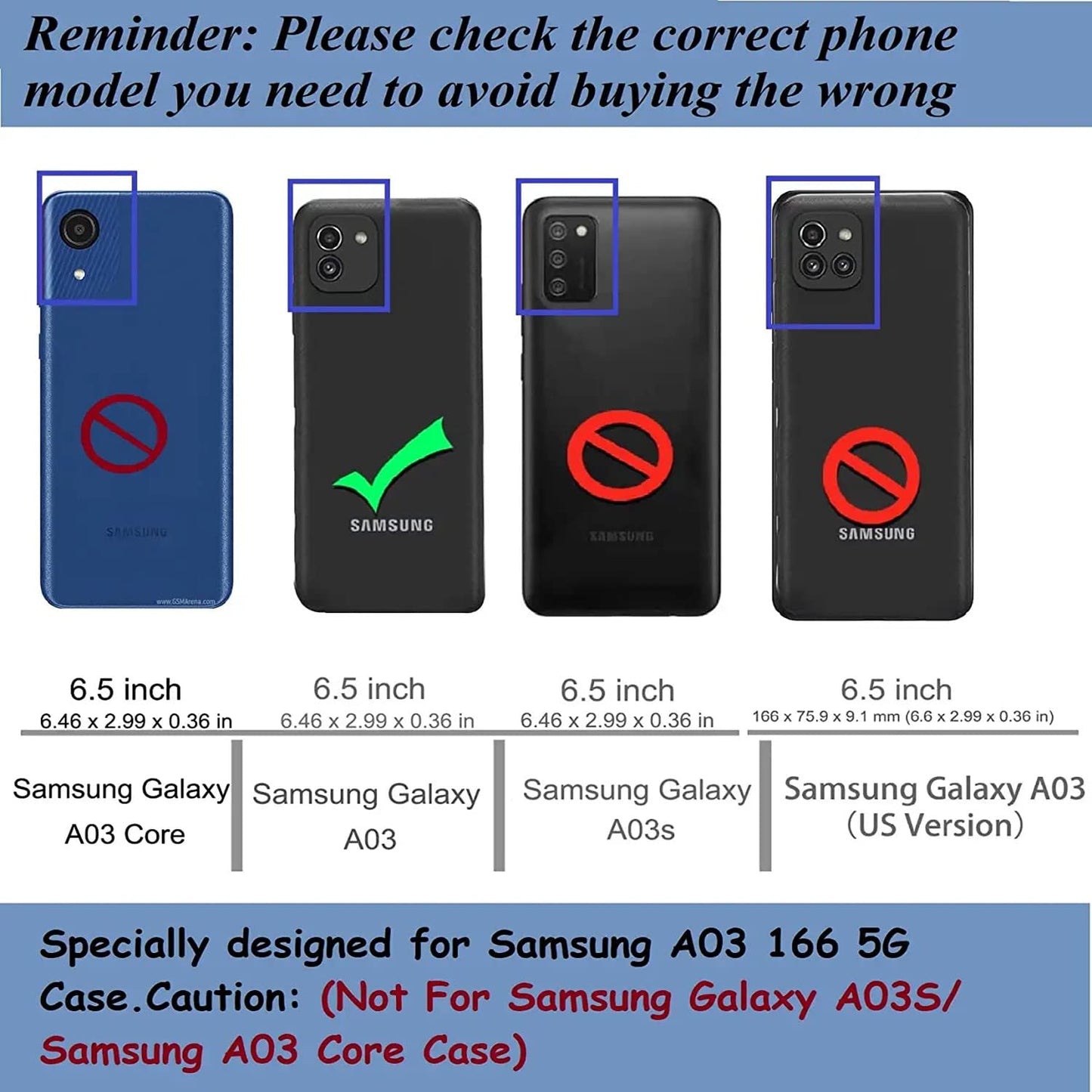 Dingxin Galaxy A03 Case, Samsung A03 Phone Case, [Military Grade] Metal Ring Stand Car Mount Shockproof Protective Case For Sams