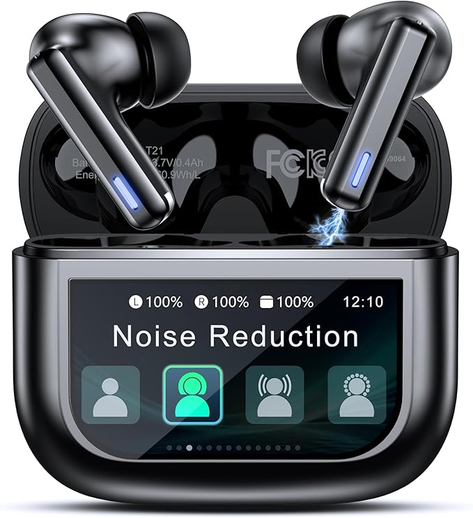 ZIUTY Wireless Earbuds Bluetooth Headphones, ANC/ENC Noise Cancelling, Ear Buds with Multifuntional Touch Screen, 40H Ster...