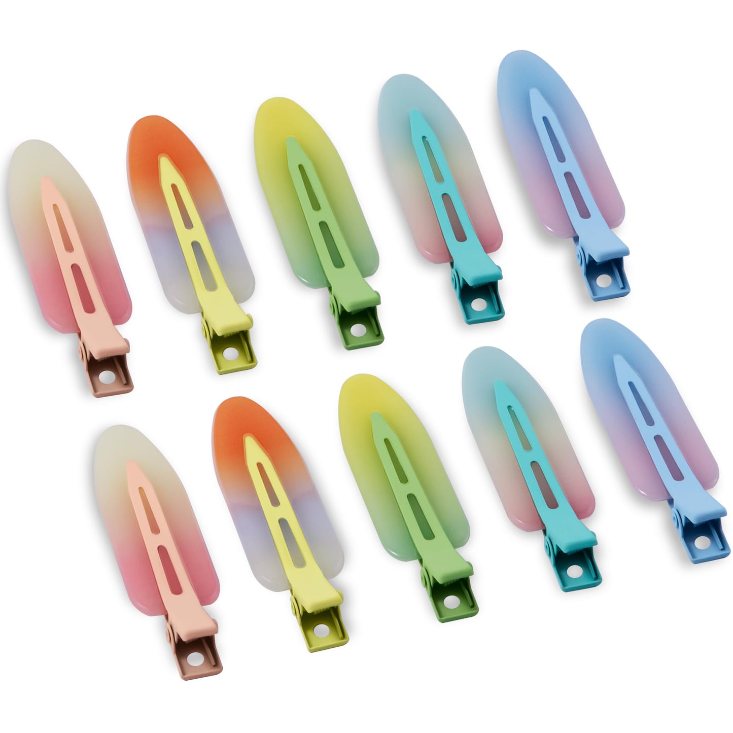 Cptots 10 Pcs Creaseless No Crease No Bend Flat Hair Clips For Styling Non Slip Makeup Clips For Women Salon Hairstyle,Assorted