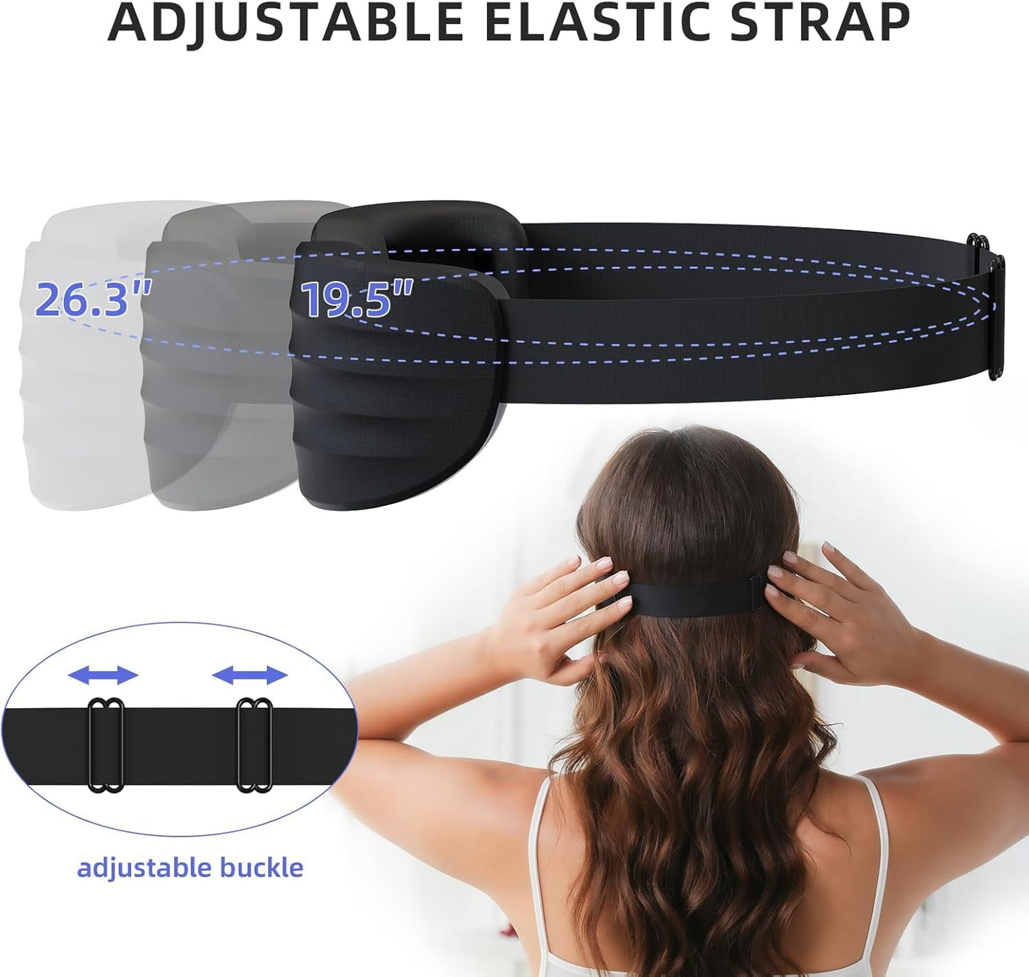 Fismool 100% Blackout Sleep Eye Mask for Women Men, Zero Pressure Sleeping Mask - Sleeping Mask and Eyelash Friendly Night Blindfold, Adjustable Ultra Soft Comfortable for Dry Eye Mask (Black)