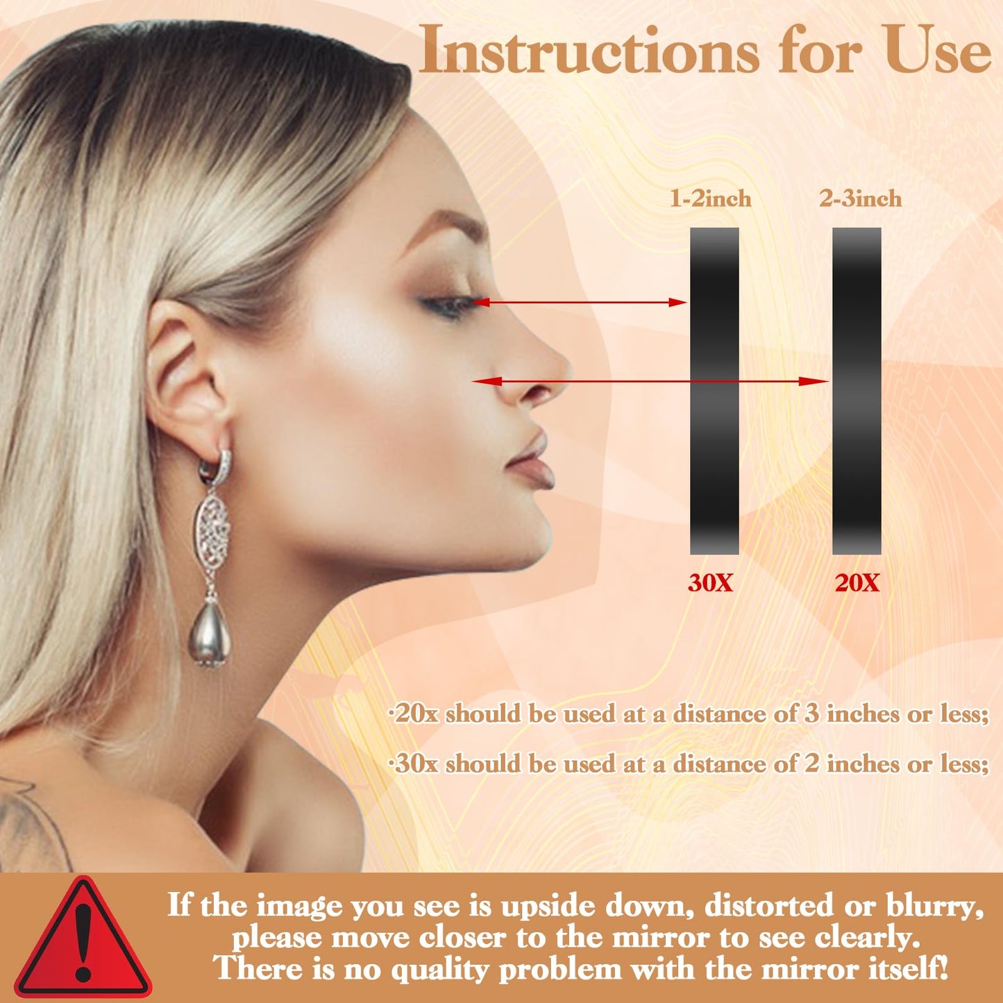 ProSuites 20X/30X Magnifying Mirror with Suction Cup,Portable 3.5 in Small Travel Magnifying Mirror with 3 Pcs Eyelash Tweezers,