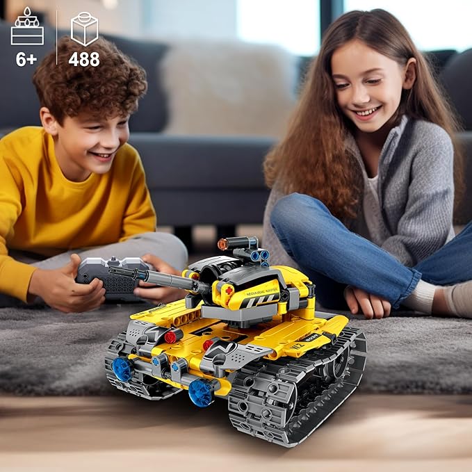 Sillbird Robot Building Kit with Remote Control STEM Gifts for Boys Age 8-13, Technic Coding Robotic Toys for Kids Birthday, Buildable 5in1 Models with 488 Pieces