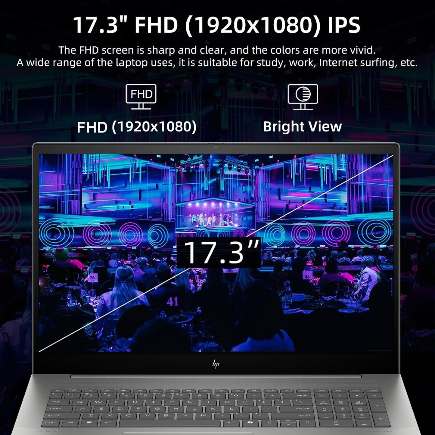 Hp Envy Business Ai Laptop, 17.3 Fhd Touchscreen, Intel Core Ultra 7 155H, 64Gb Ddr5 Ram, 4Tb Ssd, Numeric Keypad, Hdmi, Webcam,