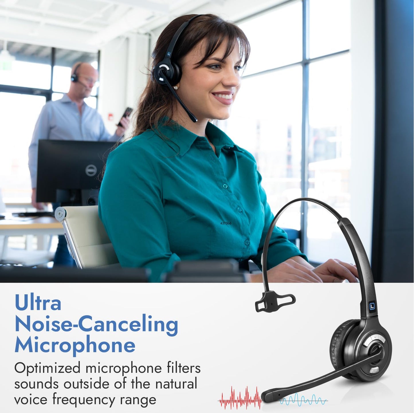 Leitner Lh270 2-In-1 Wireless Dect Headset With Mic - Computer And Telephone Compatible - Not Bluetooth - 5 Year Warranty