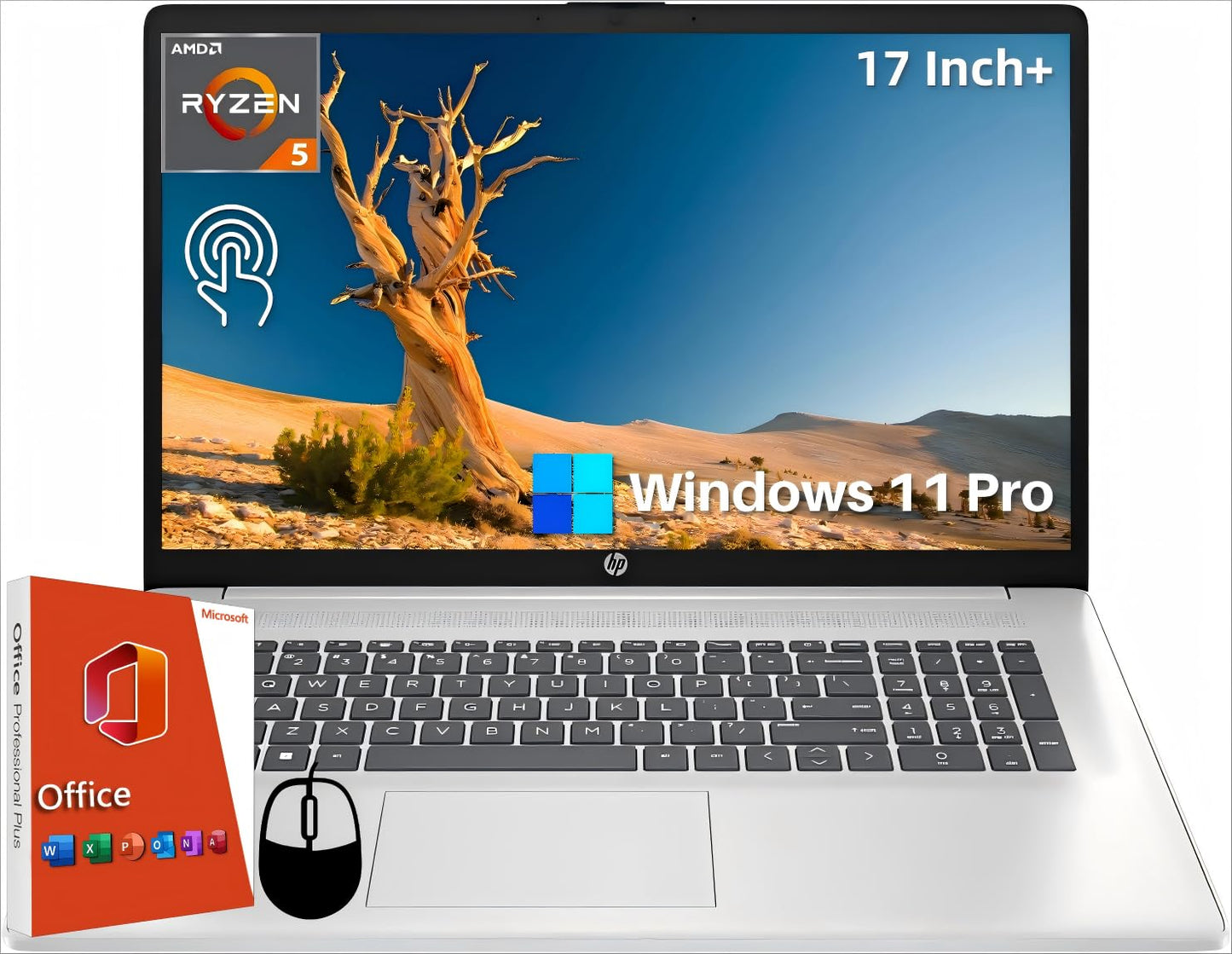 Hp 17 Touchscreen Laptop For Business, 17.3 Hd+ Display, Amd Ryzen 5 7530U Processor (Beats I7-1165G7), 16 Gb Ram, 1 Tb Ssd, Wi-