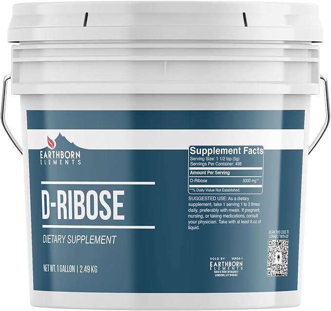 Earthborn Elements D-Ribose 1 Gallon, Pure & Undiluted, Dietary Supplement