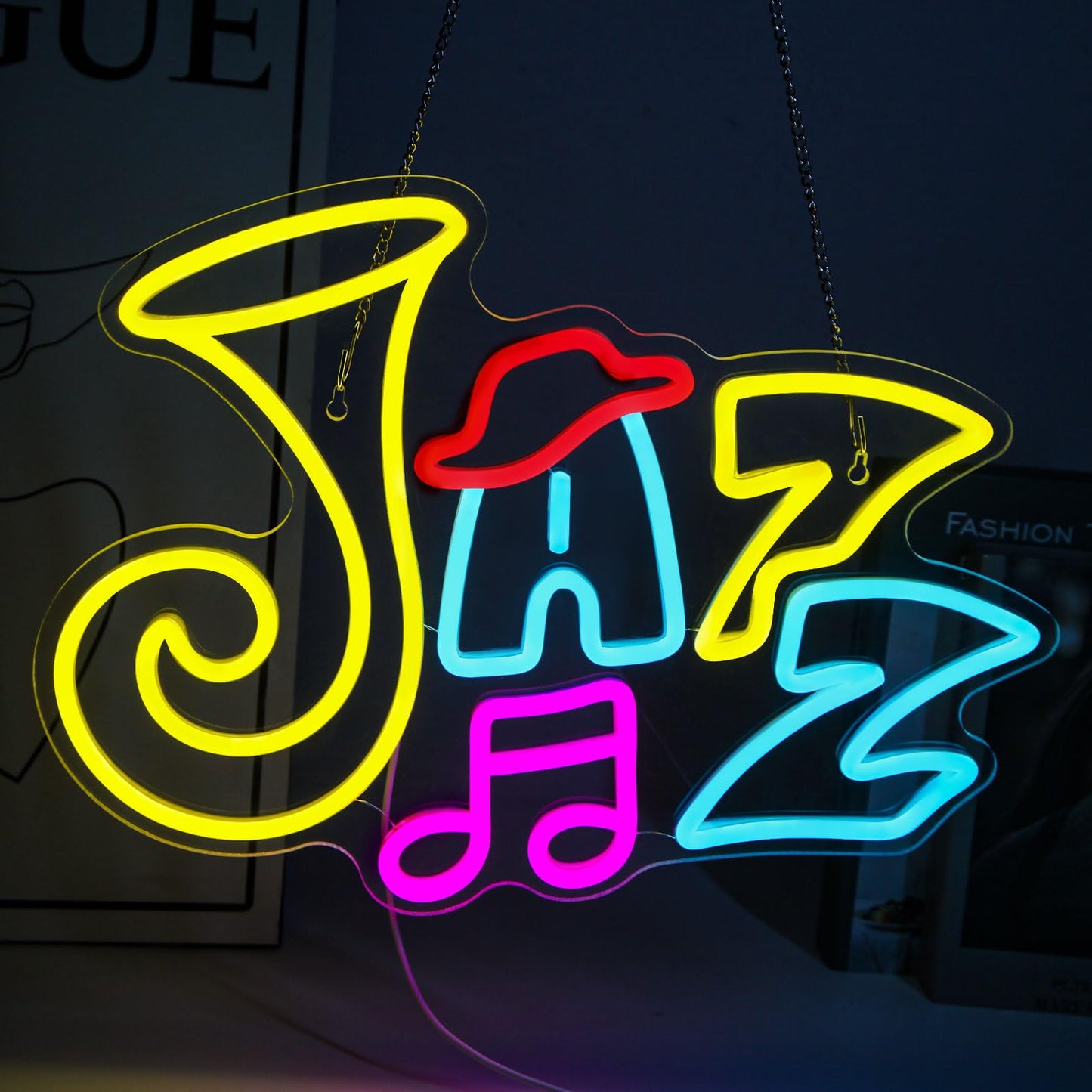 Gevbay Music Neon Sign Jazz Musical Staff Note Led Wall Decor Music Studio Decor Neon Light Sign For Classroom Bedroom Gifts For Teacher Students Kids