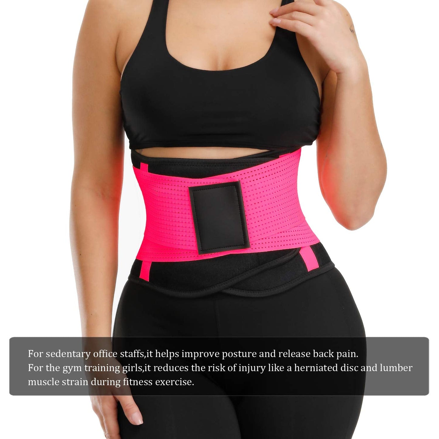 VENUZOR Waist Trainer for Women - Cincher Trimmer - Slimming Body Shaper Belt - Sport Girdle (UP Graded)(FL Pink,XL)