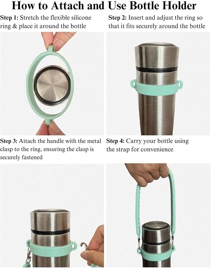 Stanley Accessories Water Bottle with Strap Bottle Sling Carrier with Handle Attachment Fits Most 8-40oz Tumbler & Stanley + 4Cute Straw Covers 3D Straw Toppers Gift Set-Blossom