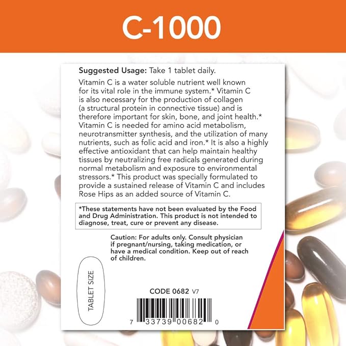 NOW Supplements, Vitamin C-1,000 with Rose HIPS, Sustained Release, Antioxidant Protection*, 250 Tablets & Supplements, Magnesium 400 mg, Enzyme Function*, Nervous System Support*, 180 Veg Capsules
