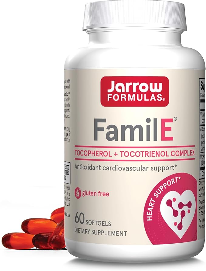 Jarrow Formulas® FamilE®, Tocopherol + Tocotrienol Complex, Dietary Supplement, Antioxidant Cardiovascular Support, 60 Softgels, 60 Day Supply