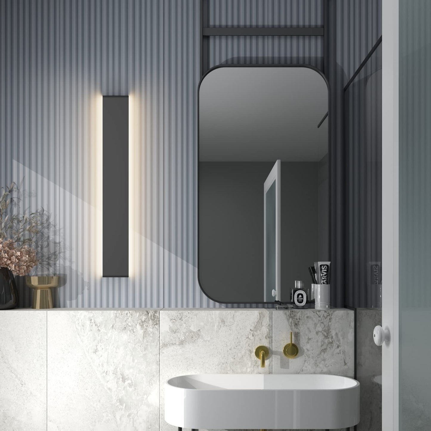 Ralbay Modern Black Vanity Light Fixture LED Bathroom Wall Light 39.3 Inch Warm White 3000K Aluminum Model 086291023331