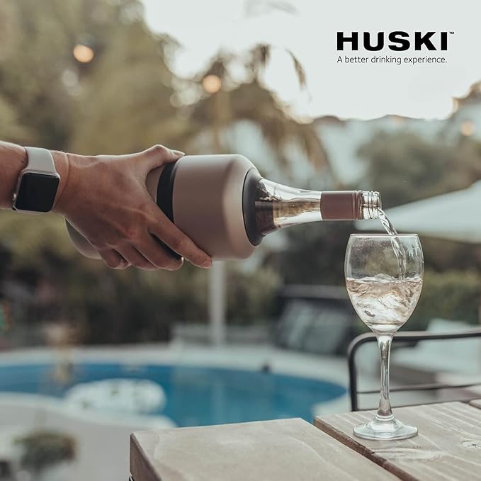 Huski Wine Chiller | Award Winning Iceless Design | Keeps Wine Cold up to 6 Hours | Next Generation Ice Bucket | Fits Some Champagne Bottles | for Wine Lovers (Pink)