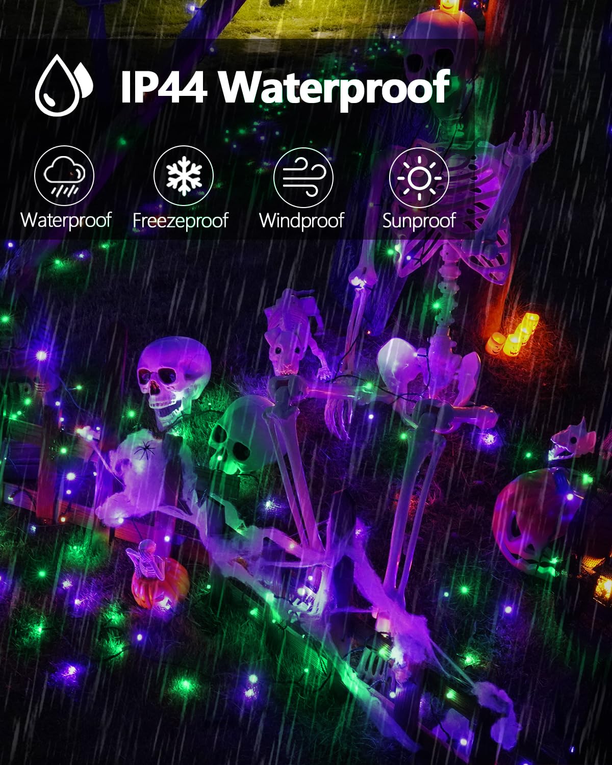 OZS Smart Color Changing Christmas String Lights, 2Pack 164FT 400LED, App Control, Waterproof, Indoor Outdoor, Model GP-SW290DC0310-IP44