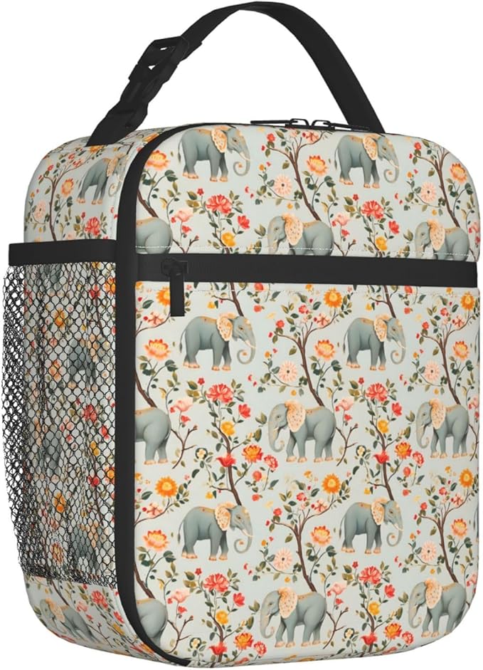 Elephant Lunch Box Insulated Lunch Bag for kids Girls Boys,Reusable Lunch Box Containers for Women Men,Durable Cooler Tote Bag Lunchbox for Office/School/Picnic