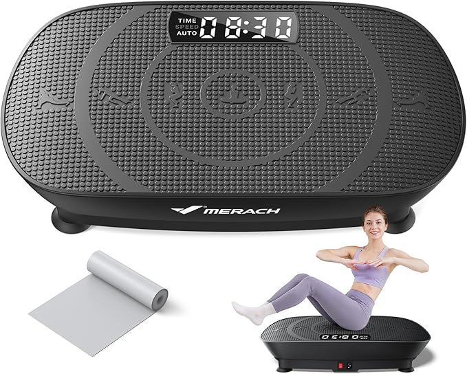 MERACH Vibration Plate Exercise Machine, Whole Body Workout Equipment for Women, Bluetooth and Silicone Pedal, Vibration P...