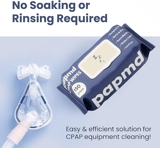 Unscented CPAP Wipes, 150-Pack Travel Wipes, Thick Lint-Free Fabric for Mask, Tube & CPAP Machines, Enhanced Moisture & Easy Pull Design