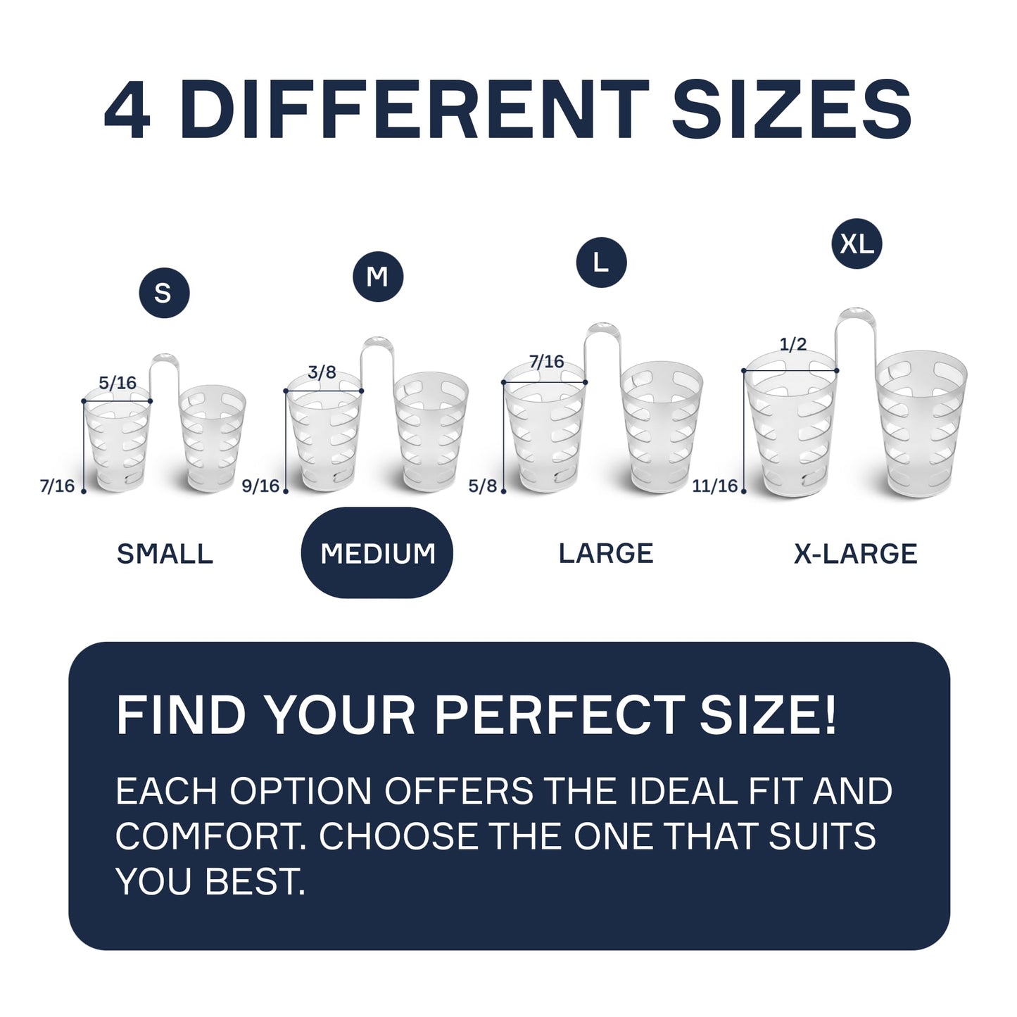 Snore Bastion Nasal Dilators for Sleeping - 4 Medium (M) Anti Snoring Nose Vents - Soft Silicone Snore Stopper - Snoring Solution - Nasal Cones to Stop Snoring