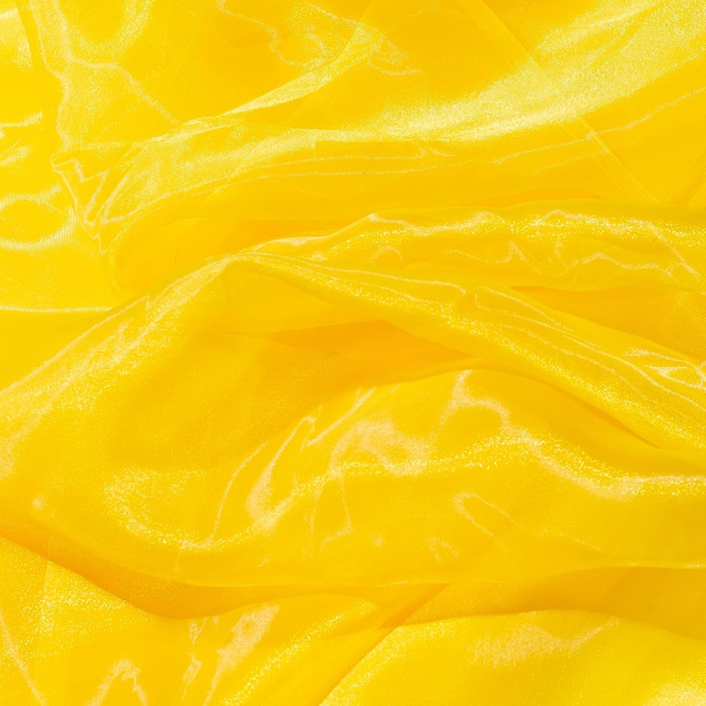 Fynite Sheer Organza Fabric | 20 Yards Long | 44" Wide | Bridal Solid Organza Bolt for Wedding Dress Fashion Craft Decorations - Silky Shiny Yellow