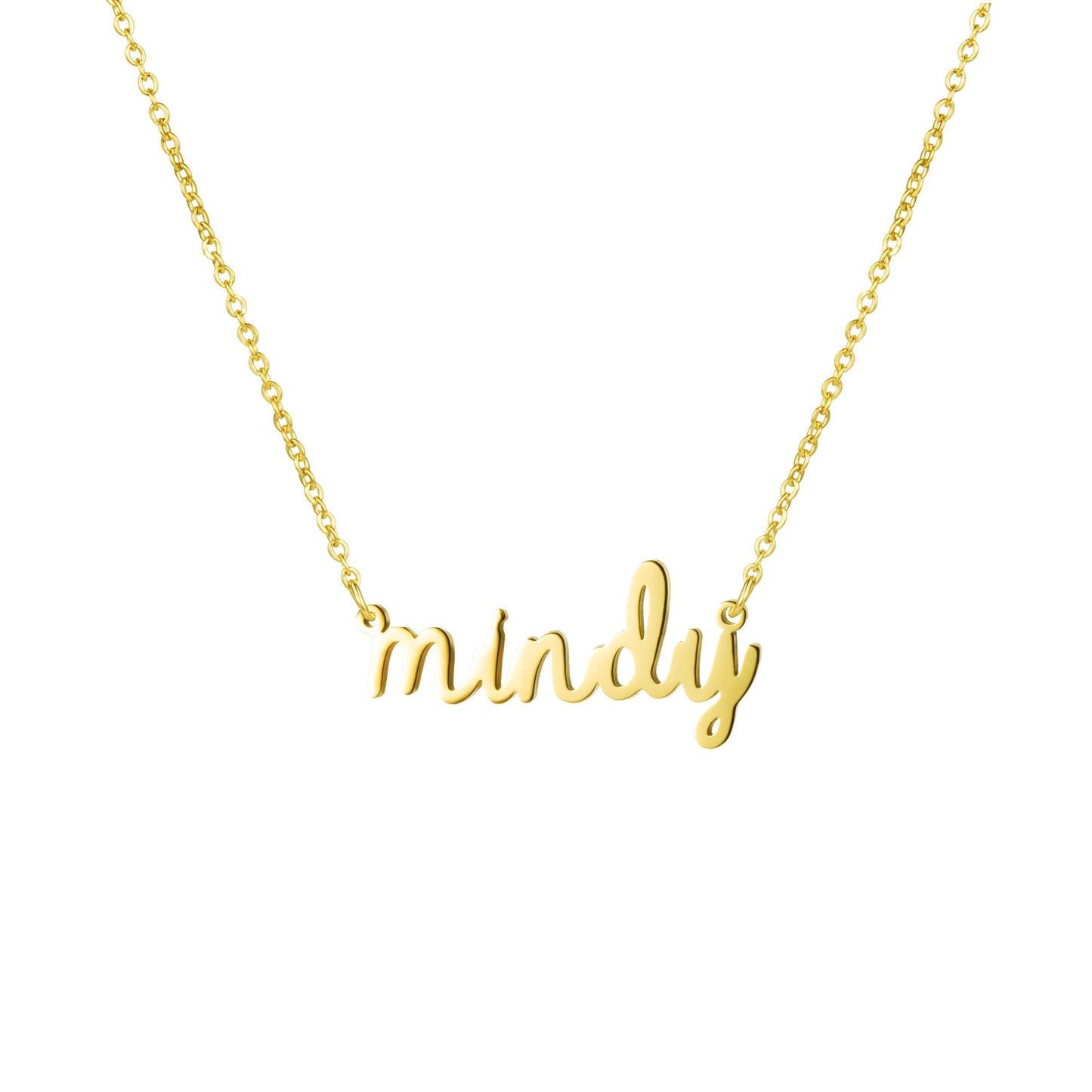 Awegift Women Jewelry Name Necklace Big Initial Gold Plated Best Friend Women Gift for Her Mindy