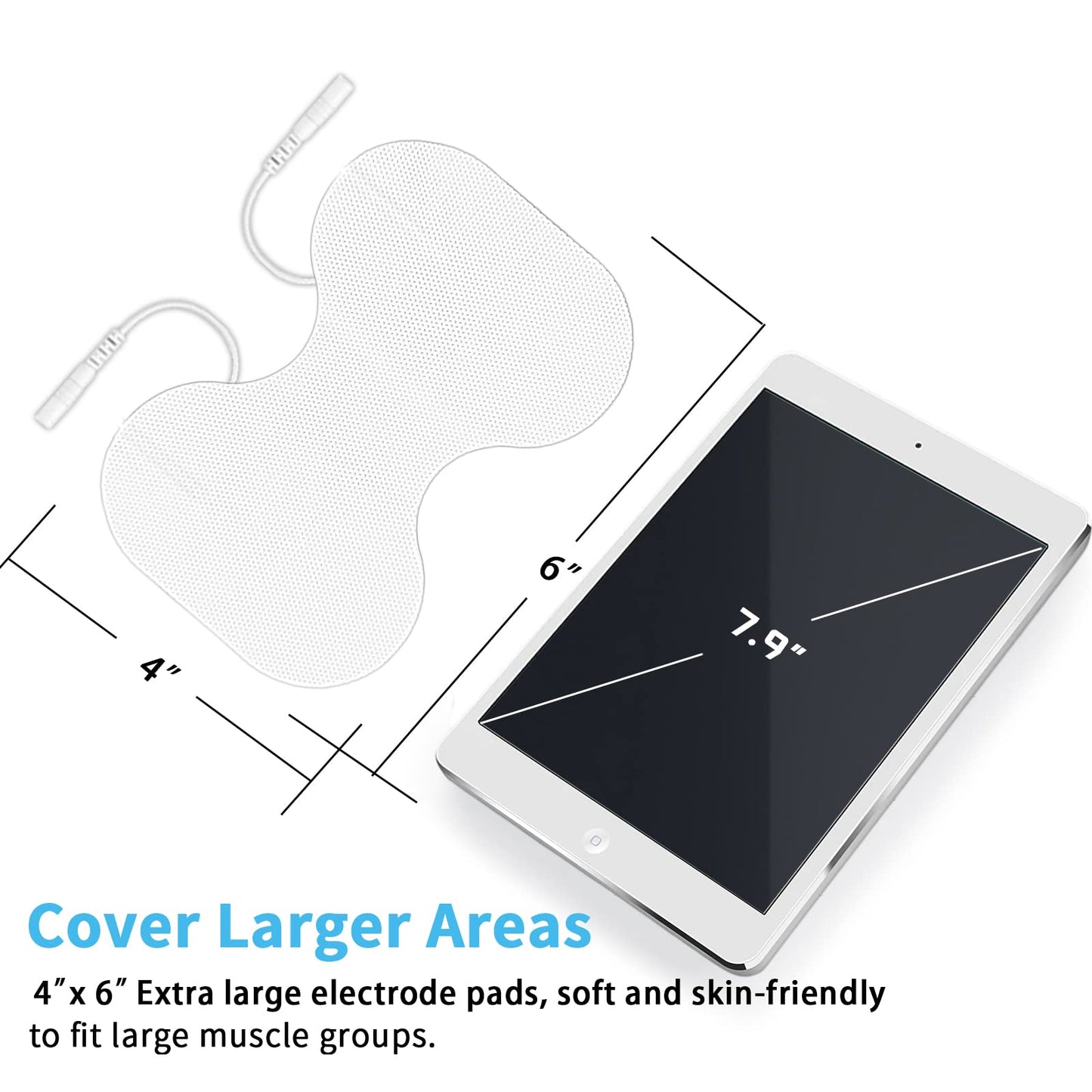 TENS Unit Replacement Pads - Pack of 6 Extra Large Butterfly Shaped Electrode Squares…
