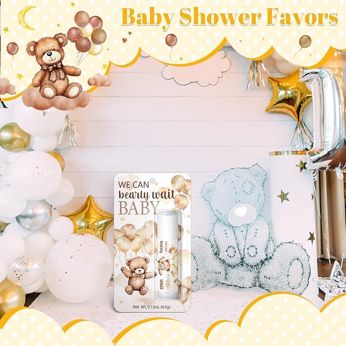 30 Pack We Can Bearly Wait Baby Shower Games Prizes Party Gifts Bulk Lip Balms Favors for Winners Adults Guests Gender Reveal Favors Decorations Baby Shower Souvenirs Gift Bags Stuffers