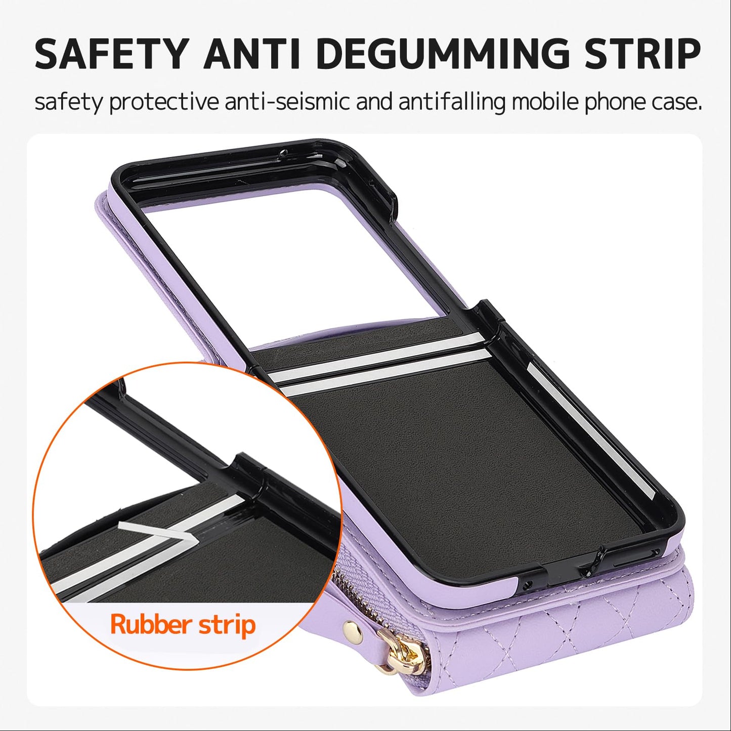 Ninki Compatible For Motorola Razr 2024 Case With Wallet,Lanyard Hinge Protection Card Holder For Moto Razr 2024 Matte Leather W
