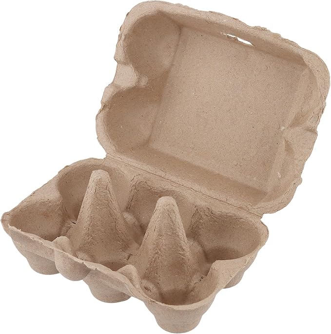 45 PCS 6 Count Egg Cartons Bulk,Paper Pulp Egg Trays Holder with Lid, Egg Container organizer,6 Egg Cartons Cheap Bulk for for Family, Farm, Market
