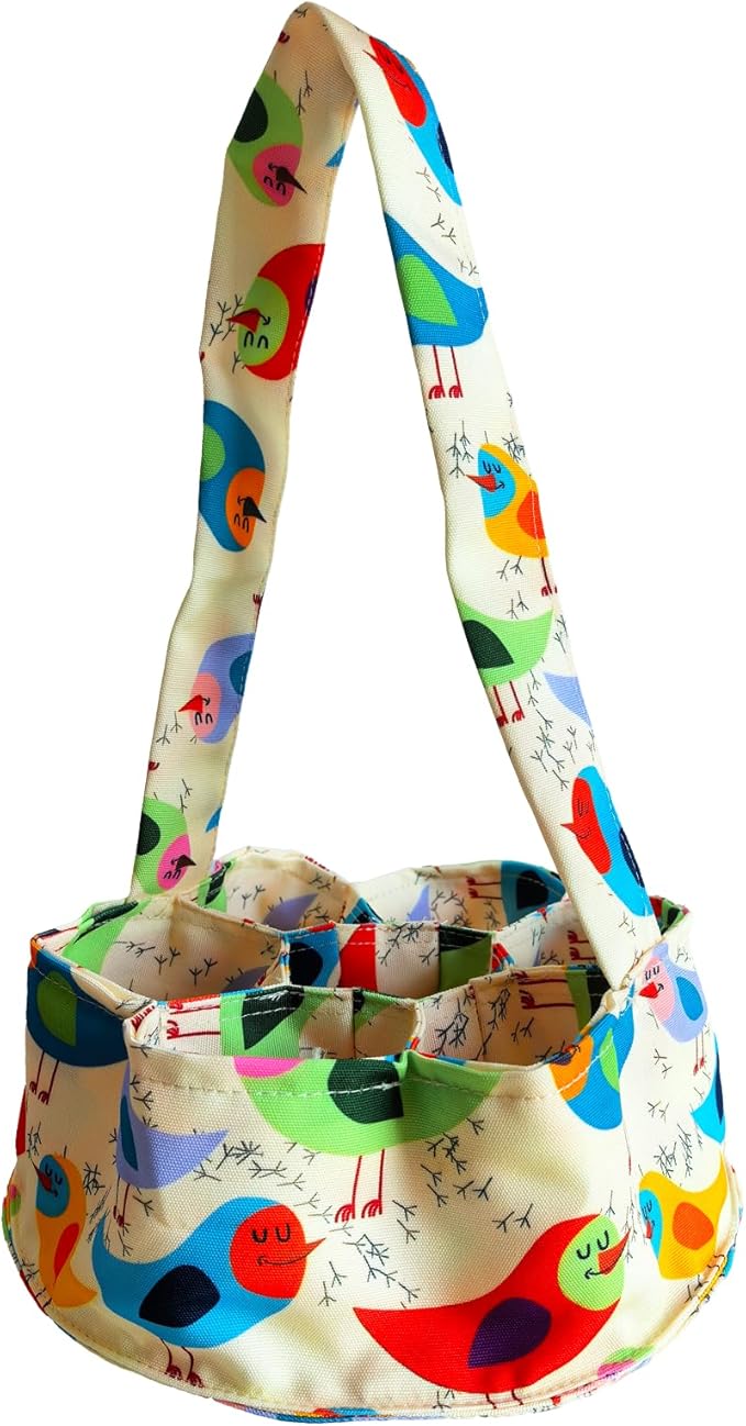 Large Egg Collecting Basket - UKJENT Chicken Egg Gathering Basket Machine Washable, Hold Different Size Eggs Collection Carrier Bag, Fresh Eggs Collector for Chicken Duck Goose, Farm & Home Use